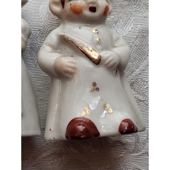 Vintage Dutch Boy Girl Salt And Pepper Shaker Set Japan 2.5" Chef - Picture 7 of 16